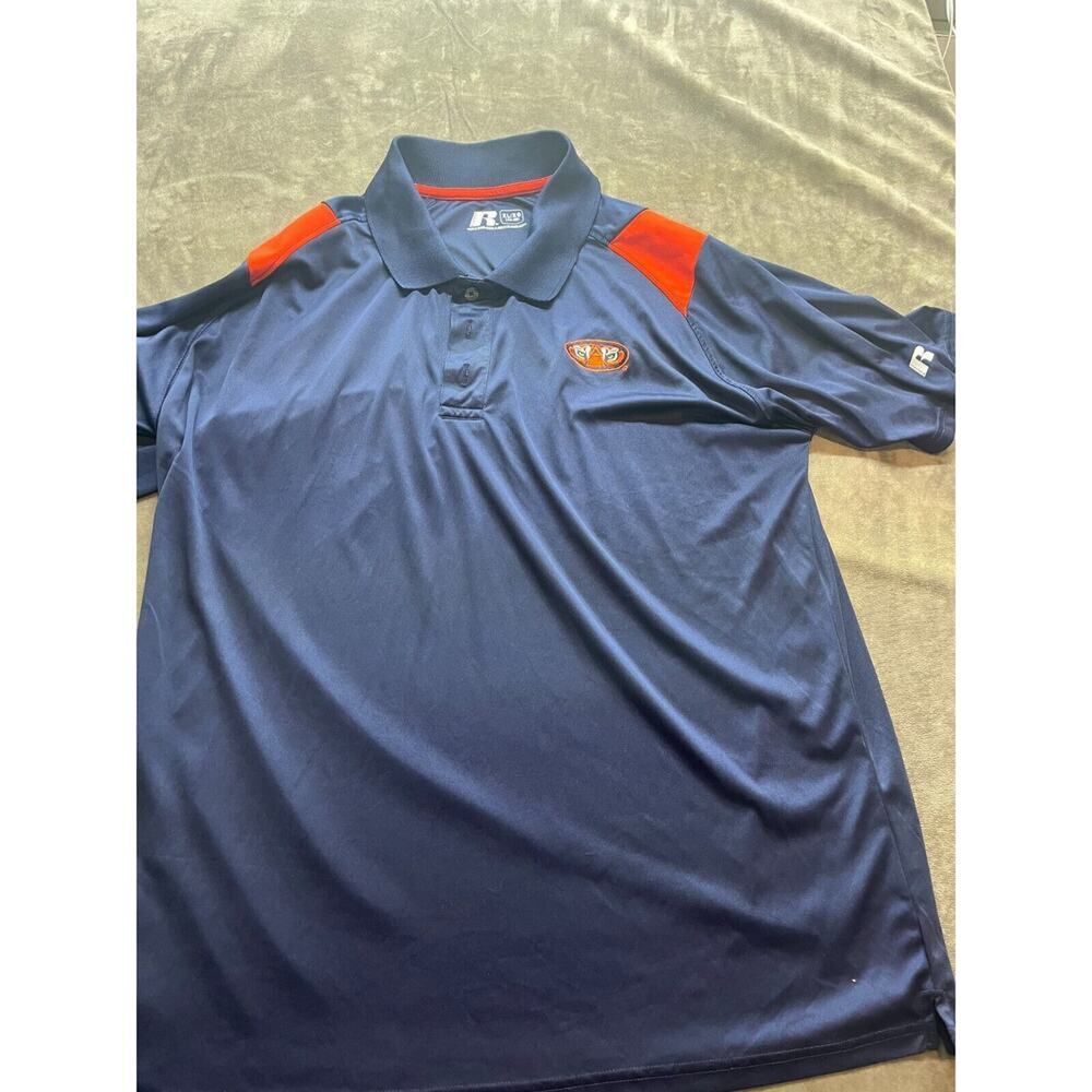 Auburn Tigers Men's XL Blue and Orange Polo Shirt Russel Athletic